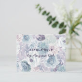 Carte Postale Marine Blue & Rose Gold Mariage Choix de repas RSV (Debout devant)