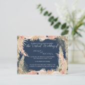 Carte Postale Marine Blush Bohemian Pampas Floral Mariage virtue (Debout devant)