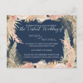 Carte Postale Marine Blush Bohemian Pampas Floral Mariage virtue (Devant)