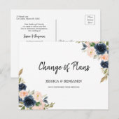 Carte Postale Marine Blush Floral Greenery Feuilles Changement d (Devant / Derrière)