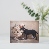 Carte Postale Marine et son chien (Debout devant)