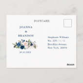 Carte Postale Marine romantique Bleu Bleu Botanique Géométrique  (Dos)