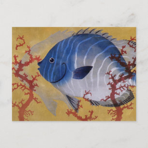 Carte Postale Marine vintage Marine Vie Tropical Blue Fish Coral