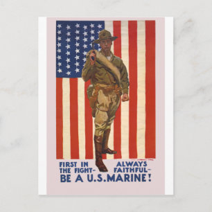Carte Postale MARINES AMÉRICAINES Premier Dans Le Combat Toujour