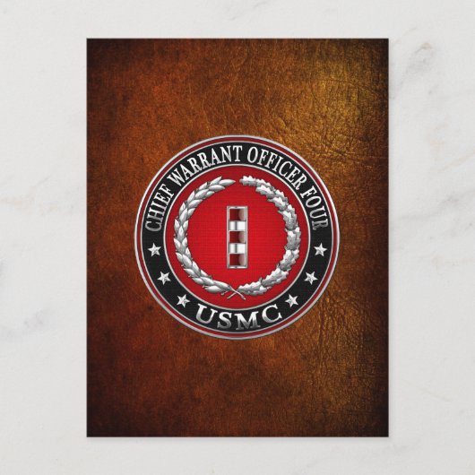 Carte Postale Marines des États-Unis : Adjudant-chef quatre (USM (Devant)