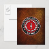 Carte Postale Marines des États-Unis : Adjudant-chef trois (USMC (Devant / Derrière)