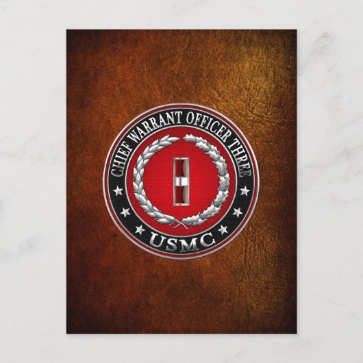 Carte Postale Marines des États-Unis : Adjudant-chef trois (USMC (Devant)