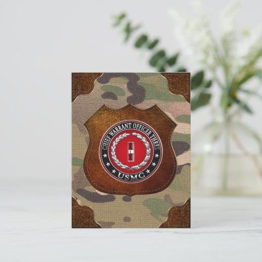 Carte Postale Marines des États-Unis : Adjudant-chef trois (USMC (Debout devant)