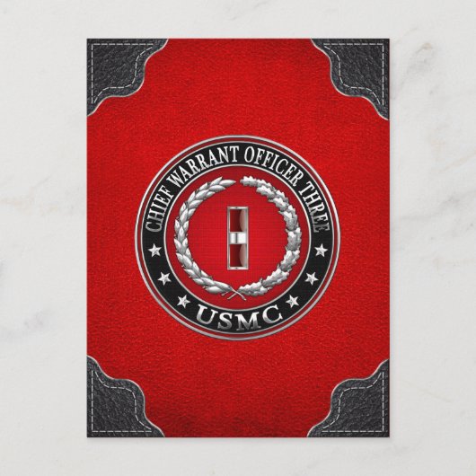 Carte Postale Marines des États-Unis : Adjudant-chef trois (USMC (Devant)