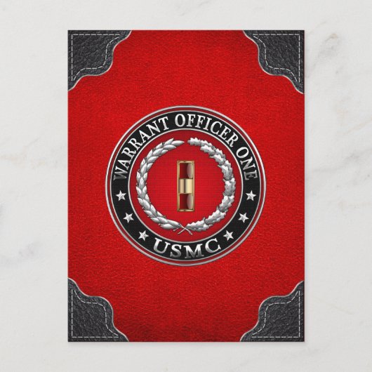 Carte Postale Marines des États-Unis : Adjudant de première clas (Devant)