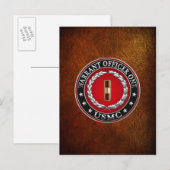 Carte Postale Marines des États-Unis : Adjudant un (USMC WO-1) [ (Devant / Derrière)