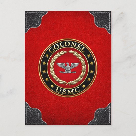 Carte Postale Marines des États-Unis : Colonel (USMC Col) [3D] (Devant)
