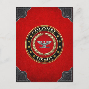 Carte Postale Marines des États-Unis : Colonel (USMC Col) [3D]
