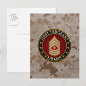 Carte Postale Marines des États-Unis : Premier sergent (USMC 1er (Devant / Derrière)