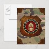 Carte Postale Marines des États-Unis : Premier sergent (USMC 1er (Devant / Derrière)