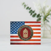 Carte Postale Marines des États-Unis : Sergent-chef de l'armée d (Debout devant)