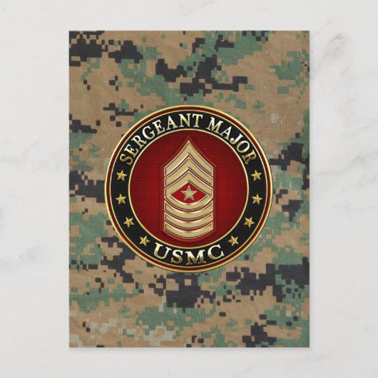 Carte Postale Marines des États-Unis : Sergent-major (SgtMaj de (Devant)