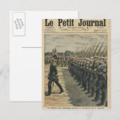 Carte Postale Marines en défilé à la revue du 14ème (Devant / Derrière)