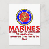 Carte Postale Marines Parce Que Quand La Faucheuse Prend Un Vaca (Devant)