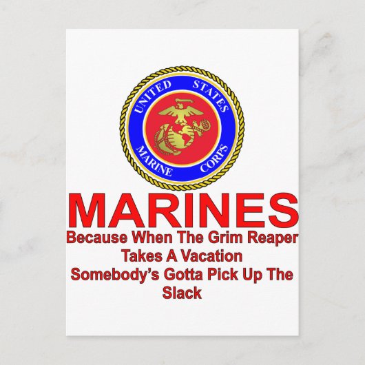 Carte Postale Marines Parce Que Quand La Faucheuse Prend Un Vaca (Devant)