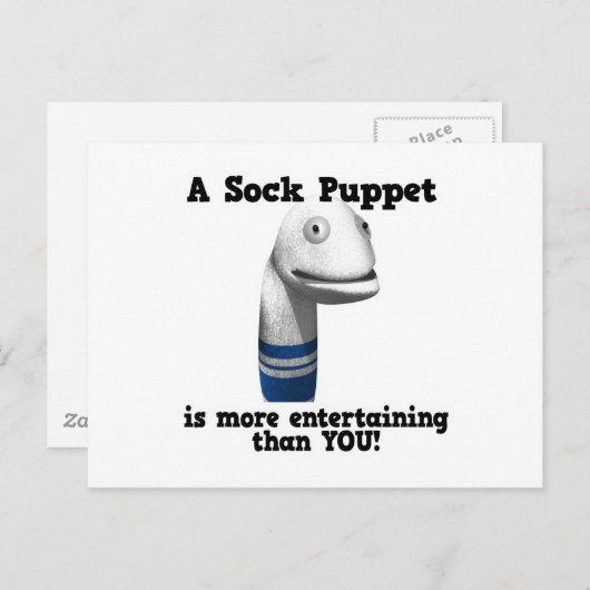 Carte Postale Marionnette de choc Plus divertissant (Devant / Derrière)