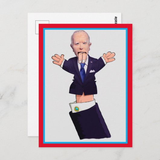 Carte Postale marionnette Joe Biden (Devant / Derrière)