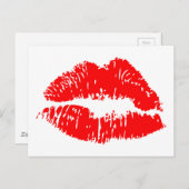 Carte Postale Mark de baiser rouge (Devant / Derrière)