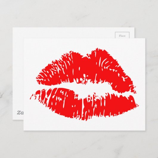 Carte Postale Mark de baiser rouge (Devant / Derrière)