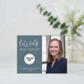 Carte Postale Marketing immobilier bleu professionnel (Debout devant)