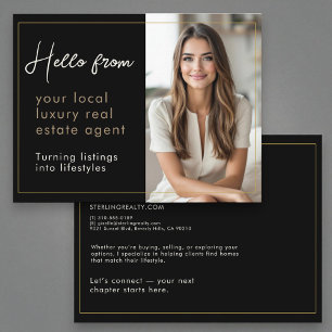 Carte Postale Marketing immobilier de luxe noir