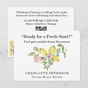 Carte Postale Marketing immobilier d'été avec code QR