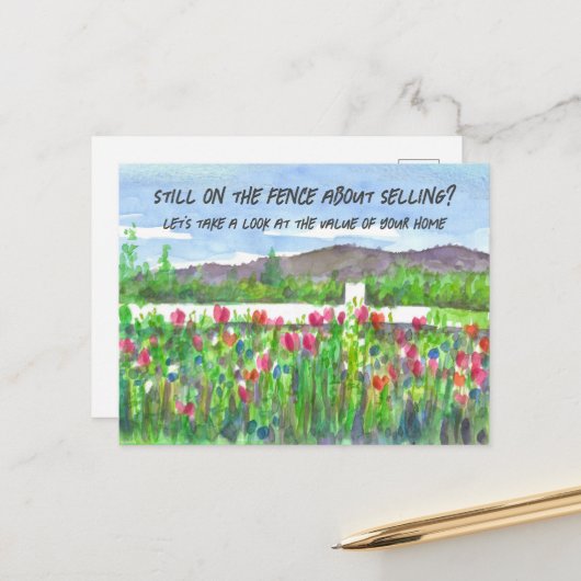 Carte Postale Marketing Immobilier Sur La Clôture Clients (Devant/Arrière en situation)