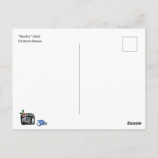 Carte postale Marley Christmas (Dos)