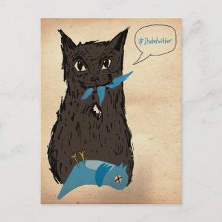 Carte Postale Marley Fish déteste Twitter