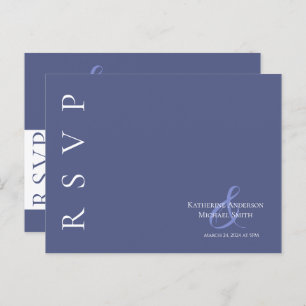 Carte Postale Marlin moderne bleu et blanc-RSVP-Mariage-