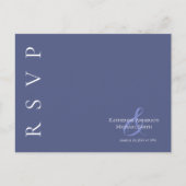 Carte Postale Marlin moderne bleu et blanc-RSVP-Mariage- (Devant)