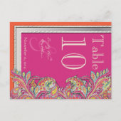 Carte Postale Marocain Tangerine & Fuchsia Mariage Numéro de tab (Dos)