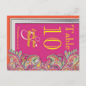 Carte Postale Marocain Tangerine & Fuchsia Mariage Numéro de tab (Dos)