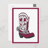 Carte Postale Maroon Heart Patterned Boot (Devant / Derrière)
