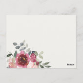 CARTE POSTALE MAROON RED BLUSH ROSE FLORA DRIVE PAR FÊTE DES MAR (Dos)