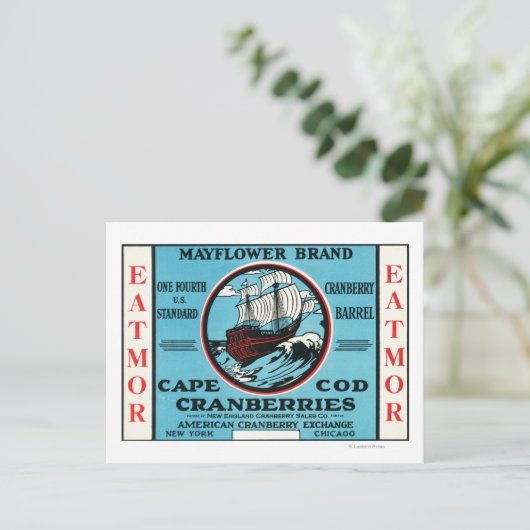 Carte Postale Marque Cape Cod Mayflower Eatmor Cranberries (Debout devant)