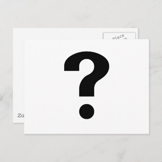 Carte Postale Marque d'interrogation noire (Devant / Derrière)