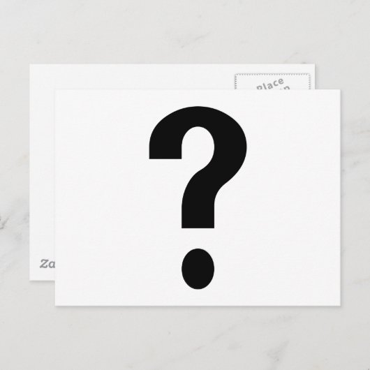 Carte Postale Marque d'interrogation noire (Devant / Derrière)