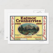 Carte Postale Marque Étiquette de la marque Eatmor Cranberries (Devant / Derrière)