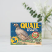 Carte Postale Marque Quail Contra Costa Bartletts (Debout devant)