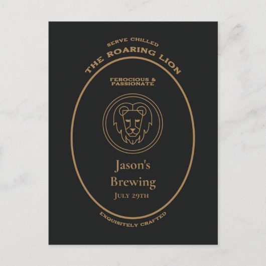 Carte Postale Marque, signes du zodiaque, Lion personnalisable (Devant)