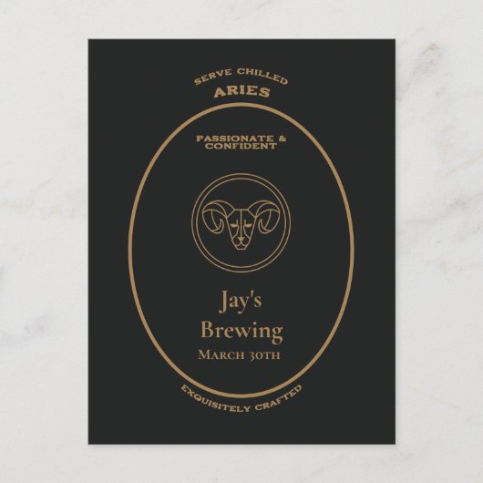 Carte Postale Marque, Signes Zodiac, Baies personnalisables (Devant)