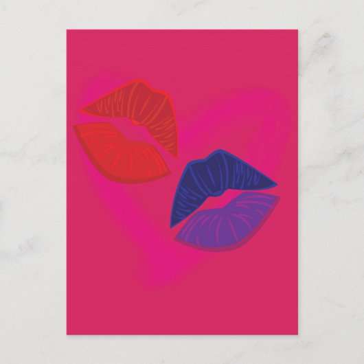 Carte Postale Marques de bisous (Devant)