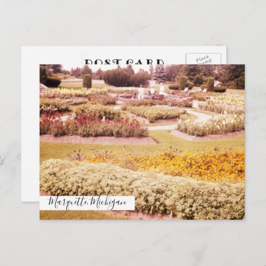Carte Postale Marquette Prison Michigan Flower Garden (Devant / Derrière)