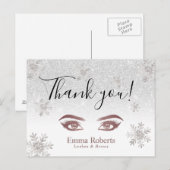 Carte Postale Marqueur de maquillage Merci de flocons d'hiver (Devant / Derrière)